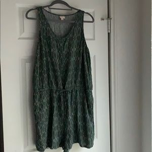 green patterned romper